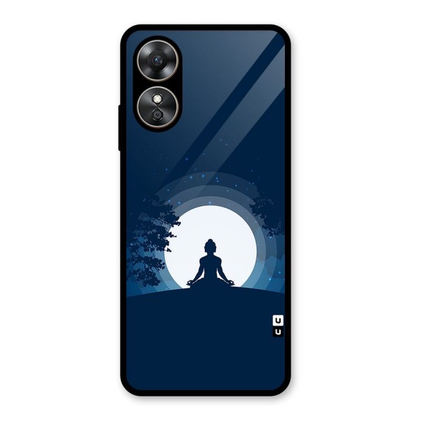 Calm Meditation Glass Back Case for Oppo A17