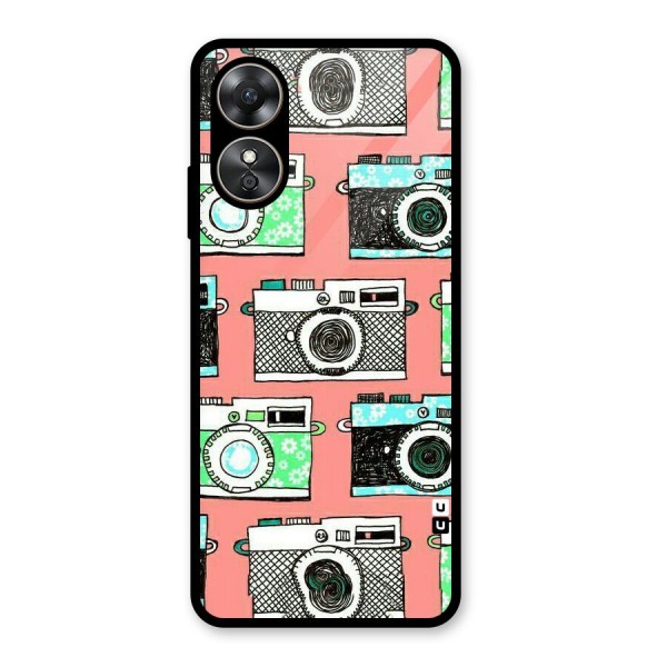 Cam Art Loving Glass Back Case for Oppo A17