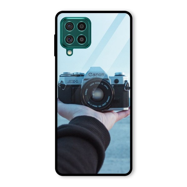 Camera in Hand Glass Back Case for Galaxy F62