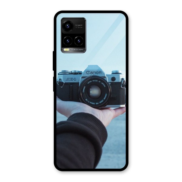 Camera in Hand Glass Back Case for Vivo Y21 2021