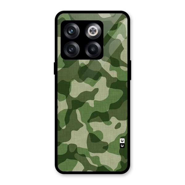 Camouflage Pattern Art Glass Back Case for OnePlus 10T