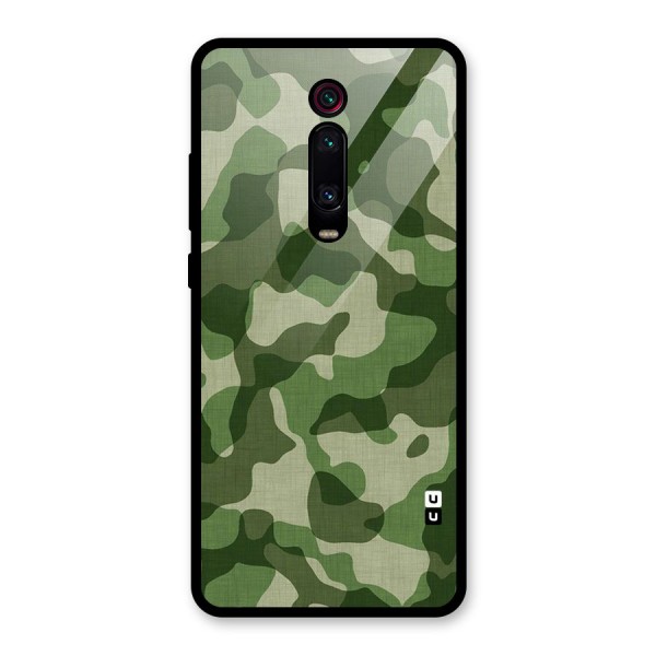 Camouflage Pattern Art Glass Back Case for Redmi K20 Pro