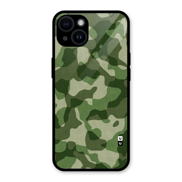 Camouflage Pattern Art Glass Back Case for iPhone 14