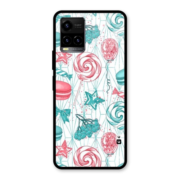 Candies And Macroons Glass Back Case for Vivo Y21 2021