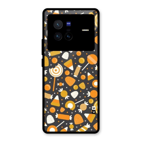 Candies Pattern Glass Back Case for Vivo X80