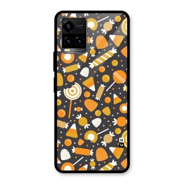 Candies Pattern Glass Back Case for Vivo Y21 2021