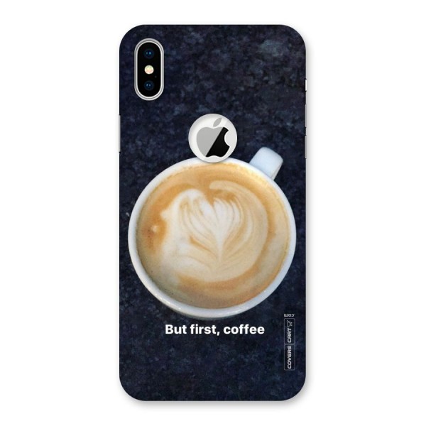 Cappuccino Coffee Back Case for iPhone XS Logo Cut