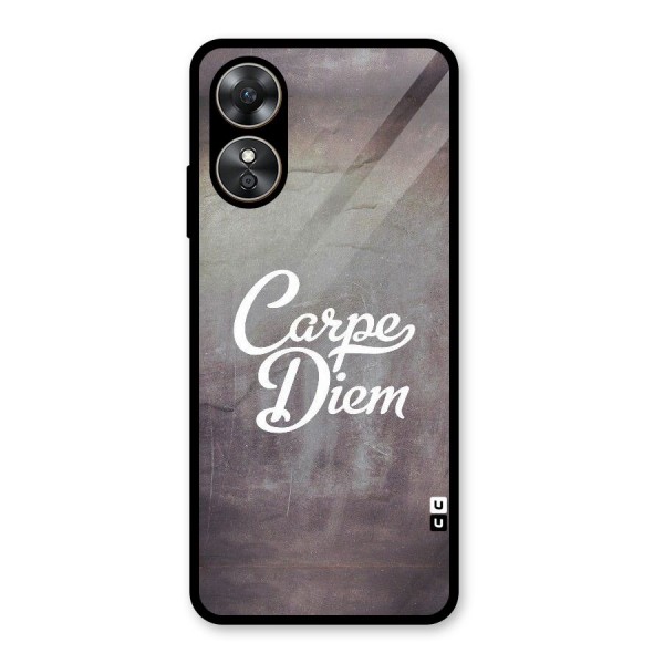 Carpe Diem Rugged Glass Back Case for Oppo A17