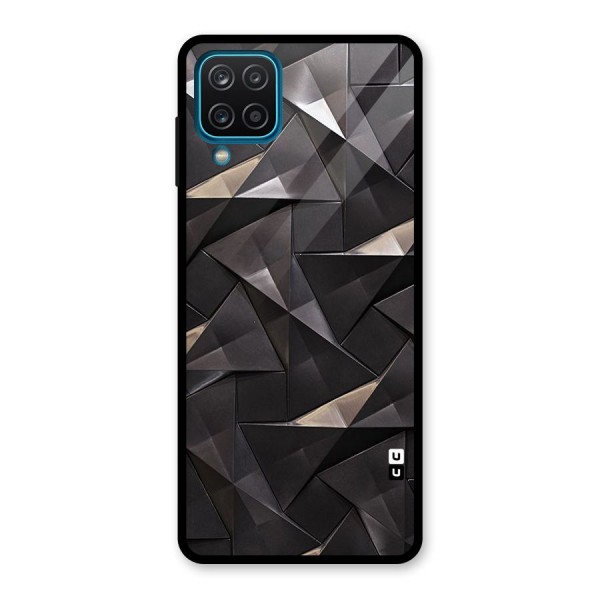 Carved Triangles Glass Back Case for Galaxy A12