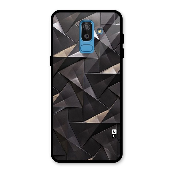 Carved Triangles Glass Back Case for Galaxy J8