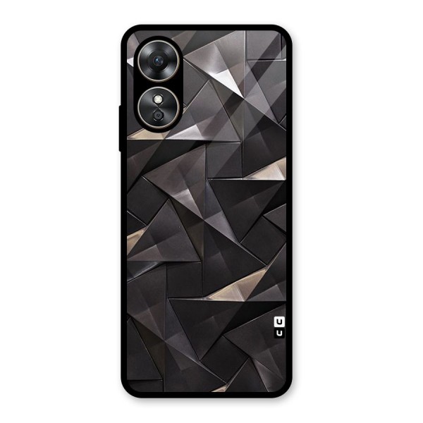 Carved Triangles Glass Back Case for Oppo A17