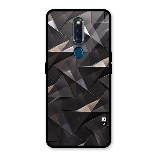 Carved Triangles Glass Back Case for Oppo F11 Pro