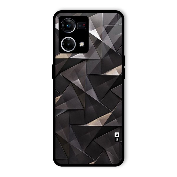 Carved Triangles Glass Back Case for Oppo F21s Pro 4G