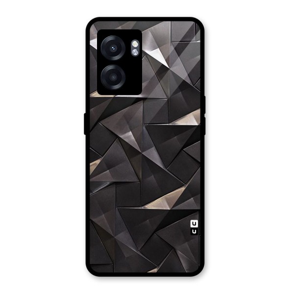 Carved Triangles Glass Back Case for Oppo K10 (5G)