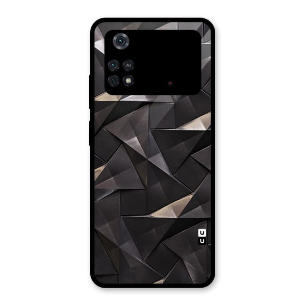 Carved Triangles Glass Back Case for Poco M4 Pro 4G