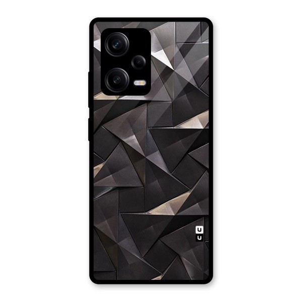 Carved Triangles Glass Back Case for Redmi Note 12 Pro