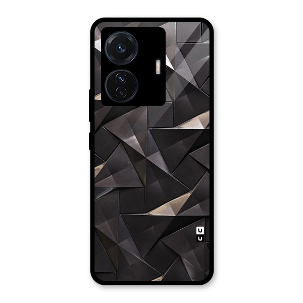 Carved Triangles Glass Back Case for Vivo T1 Pro