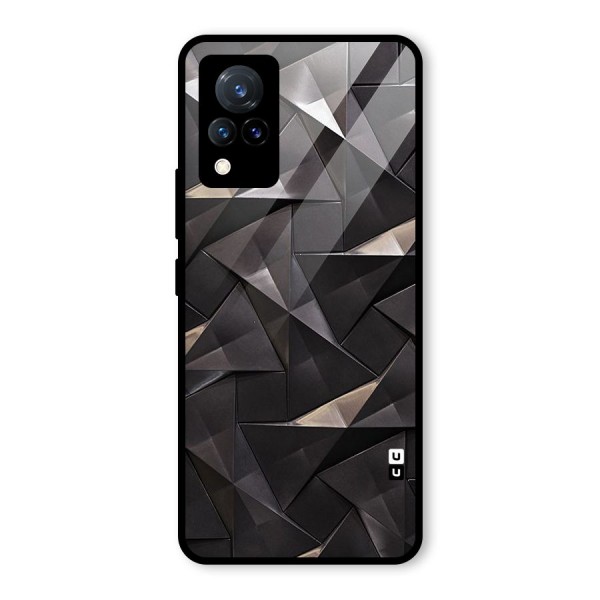 Carved Triangles Glass Back Case for Vivo V21 5G