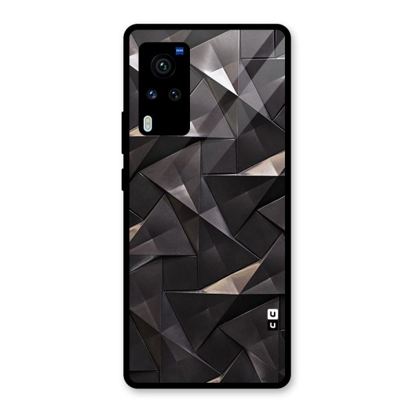 Carved Triangles Glass Back Case for Vivo X60 Pro