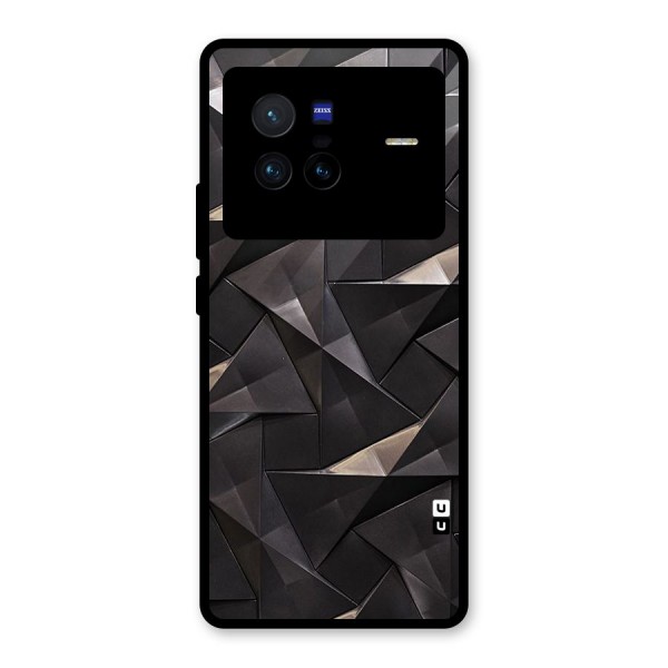 Carved Triangles Glass Back Case for Vivo X80