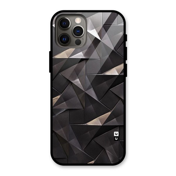 Carved Triangles Glass Back Case for iPhone 12 Pro