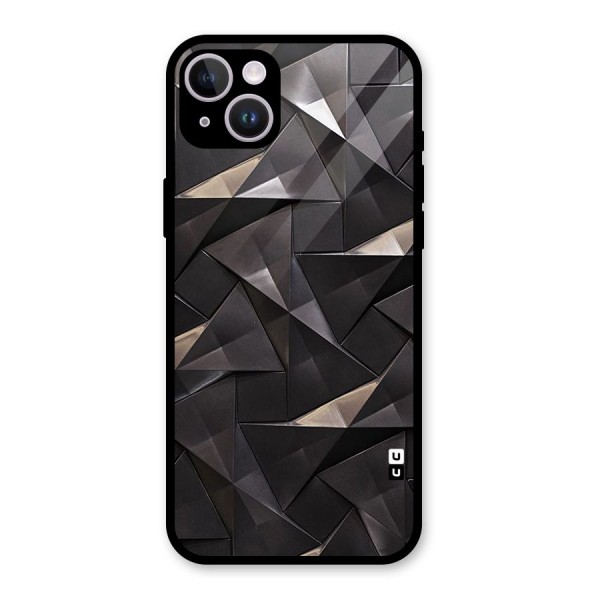 Carved Triangles Glass Back Case for iPhone 14 Plus