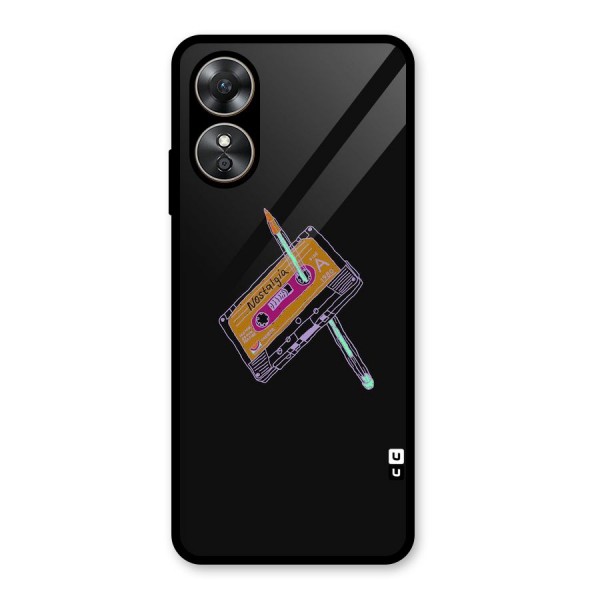 Casette Nostalgia Glass Back Case for Oppo A17