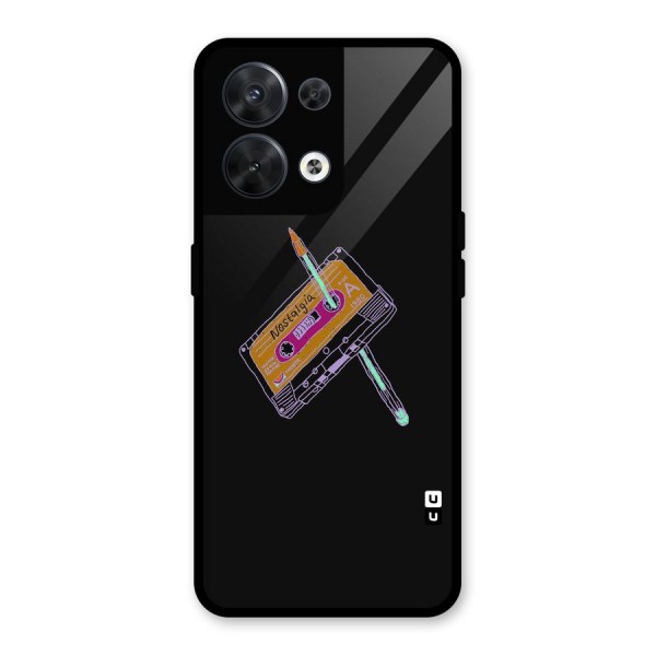 Casette Nostalgia Glass Back Case for Oppo Reno8 5G