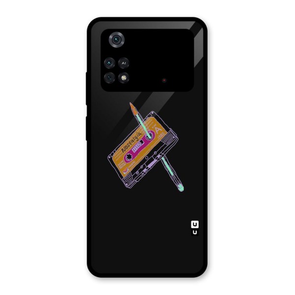 Casette Nostalgia Glass Back Case for Poco M4 Pro 4G