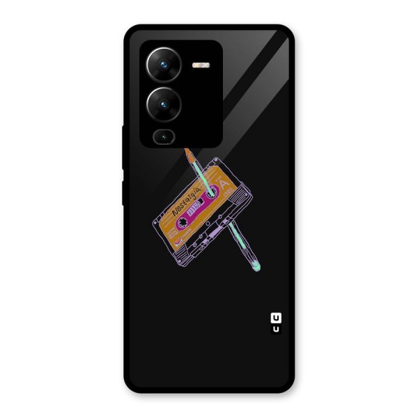 Casette Nostalgia Glass Back Case for Vivo V25 Pro