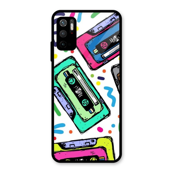 Cassette Pattern Glass Back Case for Poco M3 Pro 5G