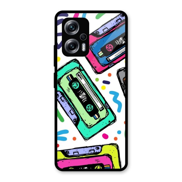 Cassette Pattern Glass Back Case for Redmi K50i