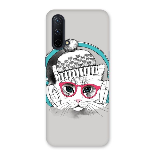 Cat Headphones Back Case for OnePlus Nord CE 5G