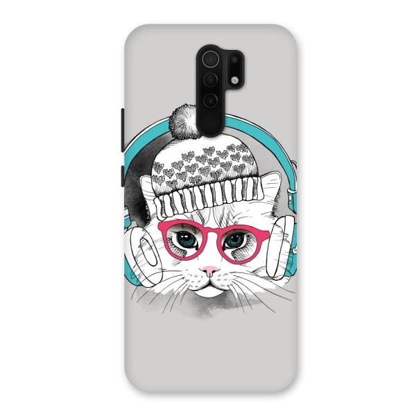 Cat Headphones Back Case for Redmi 9 Prime