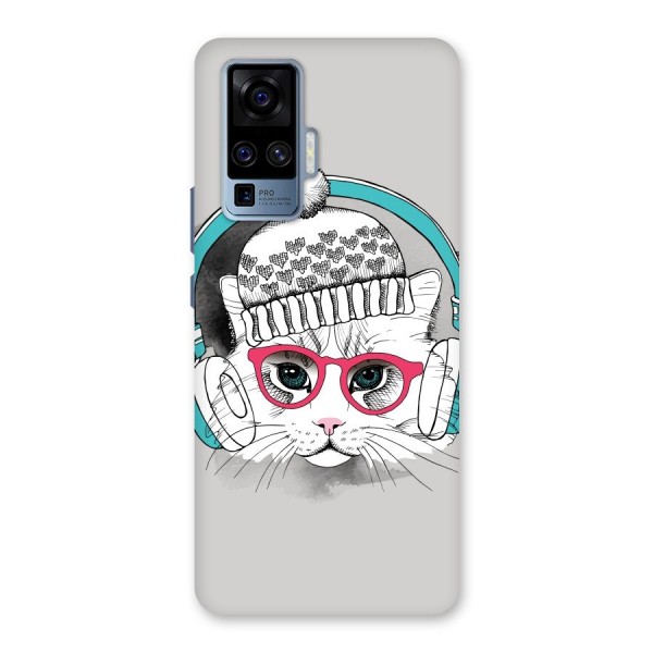 Cat Headphones Back Case for Vivo X50 Pro