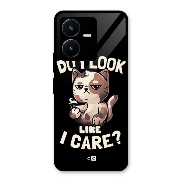 Cat Look Like Care Glass Back Case for Vivo Y22