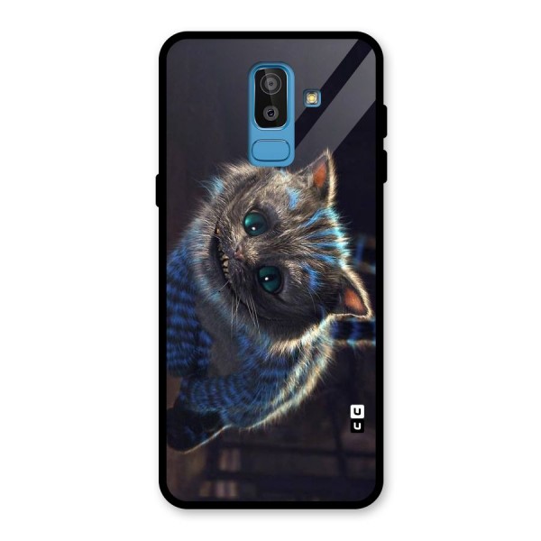 Cat Smile Glass Back Case for Galaxy J8