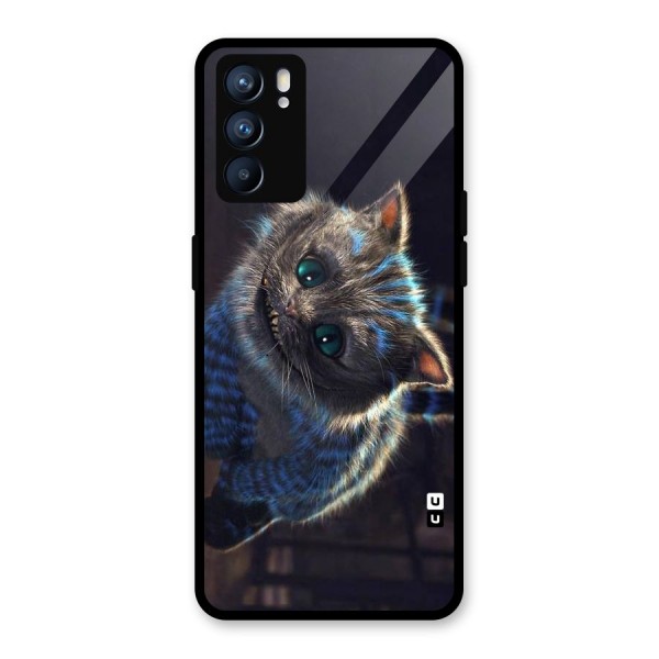 Cat Smile Glass Back Case for Oppo Reno6 5G