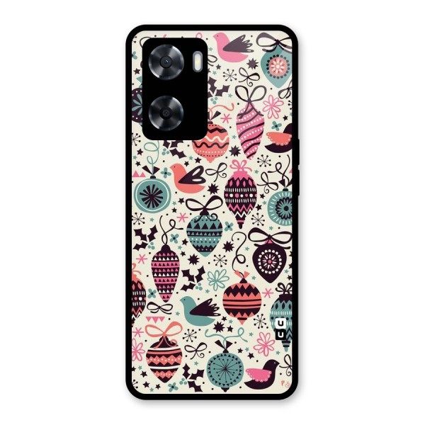 Celebration Pattern Glass Back Case for Oppo A57 2022