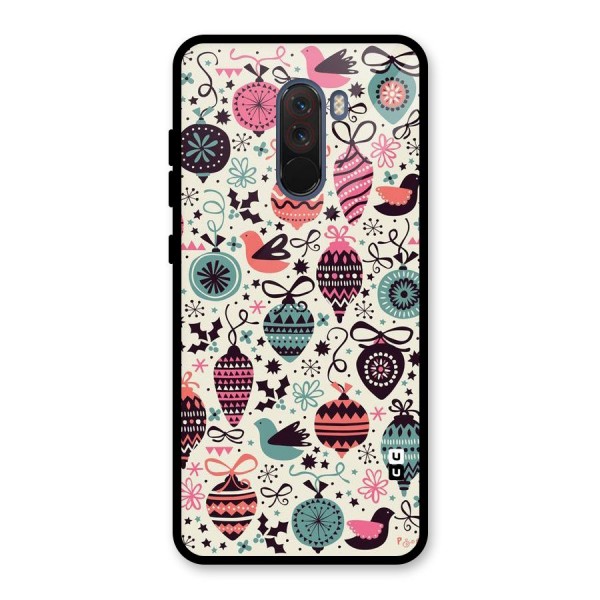 Celebration Pattern Glass Back Case for Poco F1