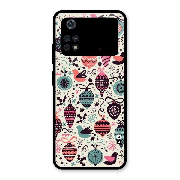 Celebration Pattern Glass Back Case for Poco M4 Pro 4G