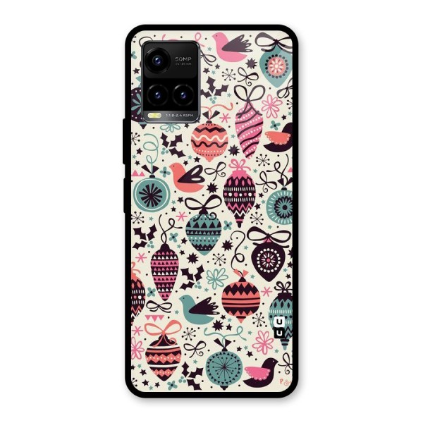 Celebration Pattern Glass Back Case for Vivo Y21G