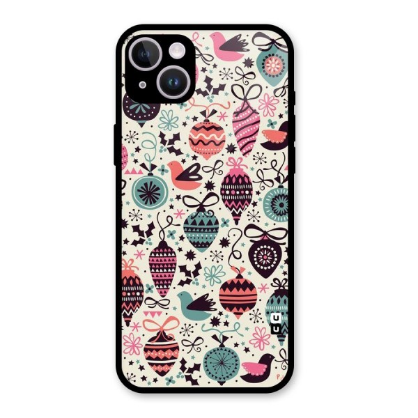 Celebration Pattern Glass Back Case for iPhone 14 Plus