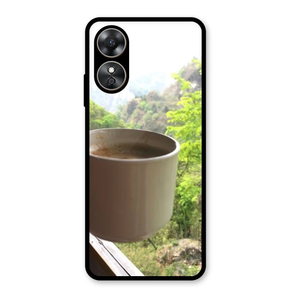 Chai With Mountain View Glass Back Case for Oppo A17