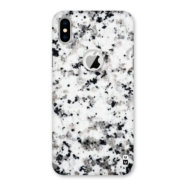 Charcoal Spots Marble Back Case for iPhone XS Logo Cut