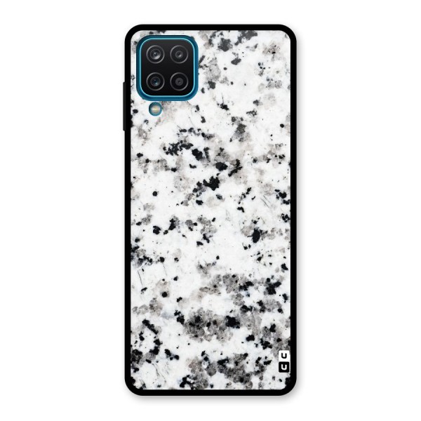 Charcoal Spots Marble Glass Back Case for Galaxy A12