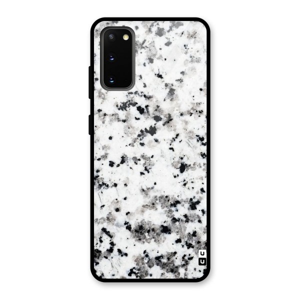 Charcoal Spots Marble Glass Back Case for Galaxy S20