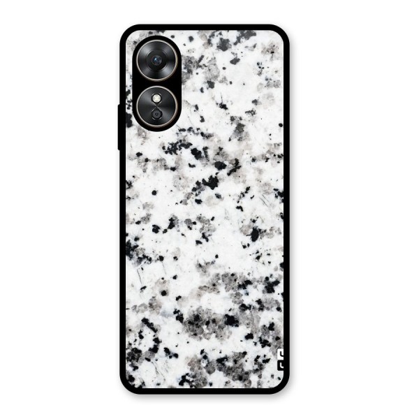 Charcoal Spots Marble Glass Back Case for Oppo A17