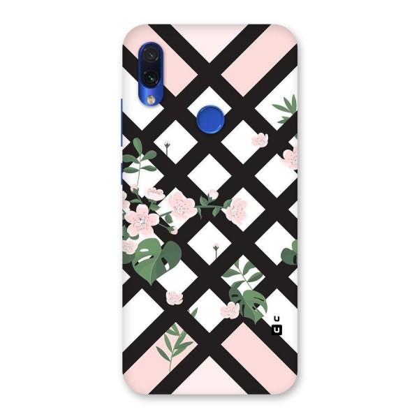 Check Floral Stripes Back Case for Redmi Note 7