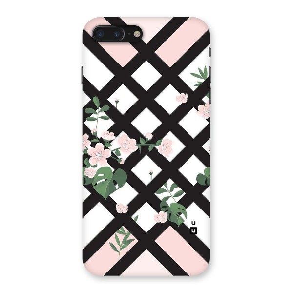 Check Floral Stripes Back Case for iPhone 7 Plus